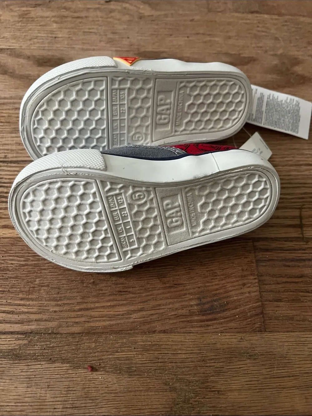 GAP Kids Superman Slip-On Sneakers in Gray & Red